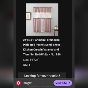 Red and White Checkered Fabric Kitchen curtains